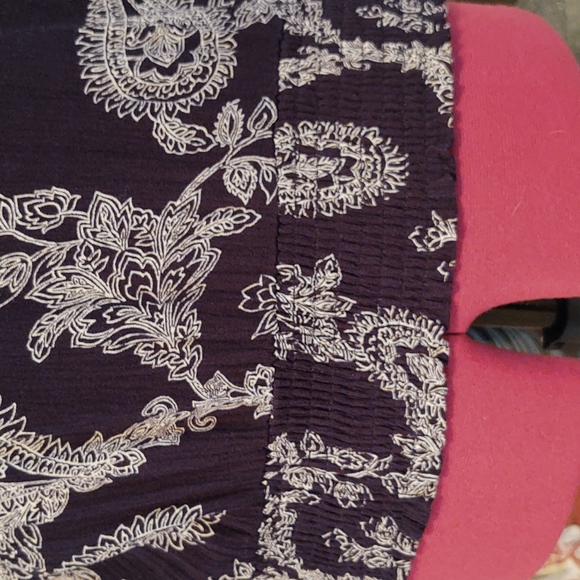 Paper Crane Dohlman Flutter Sleeve Double V Bandana Print Blouse M - Picture 4 of 12